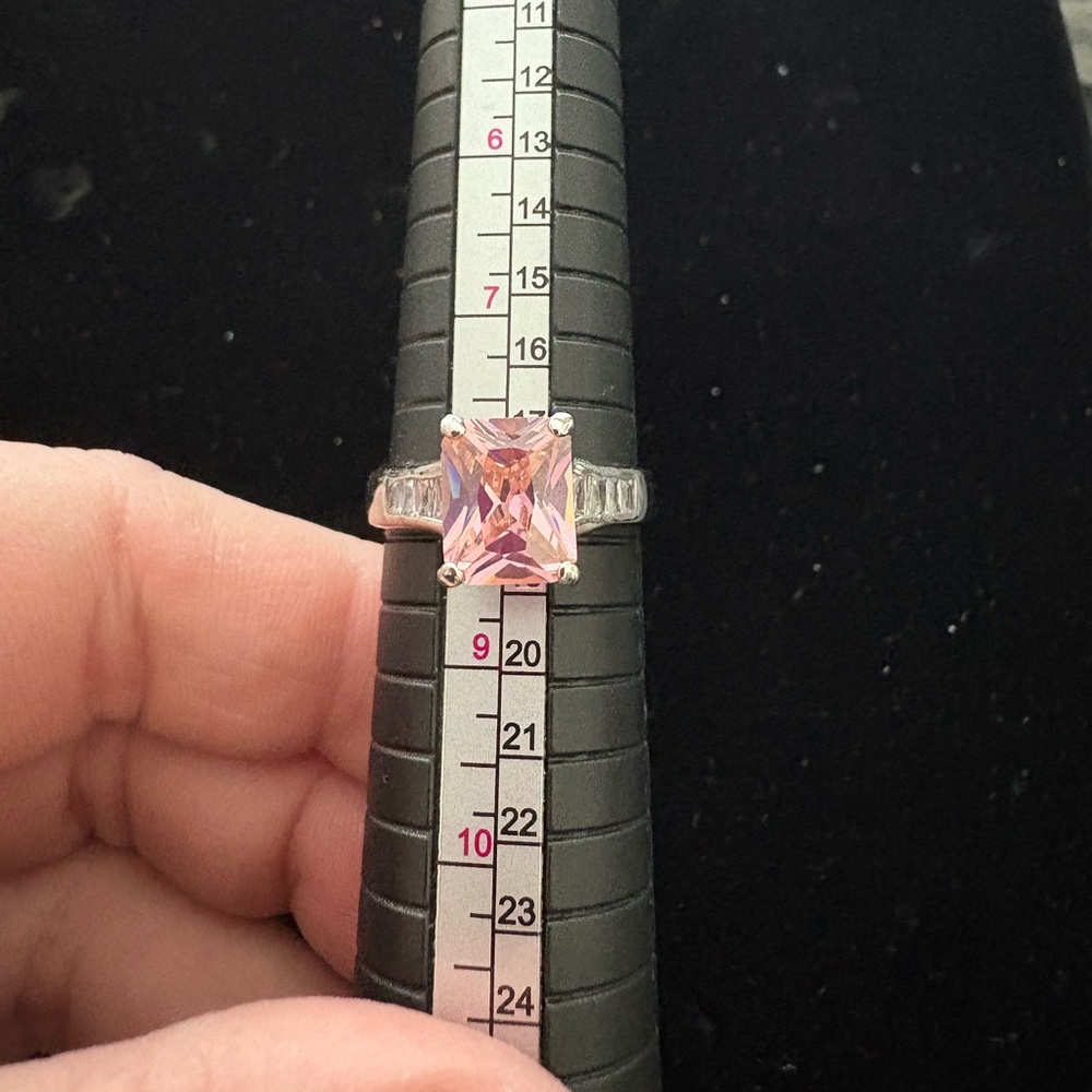 Brand new size 8 Sterling silver pink stone ring